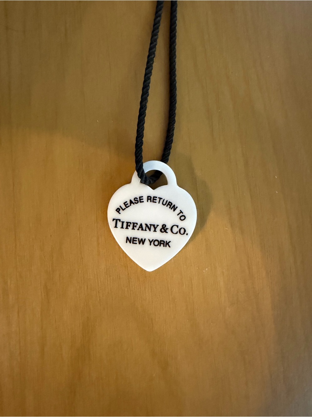 Tiffany & Co. “Return to Tiffany” White Bone Heart Silk Cord Necklace